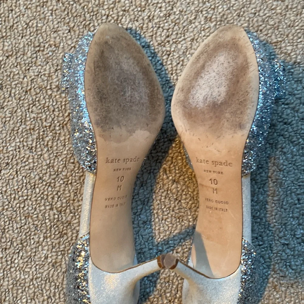 Kate Spade Silver Sela Heels in size 10
